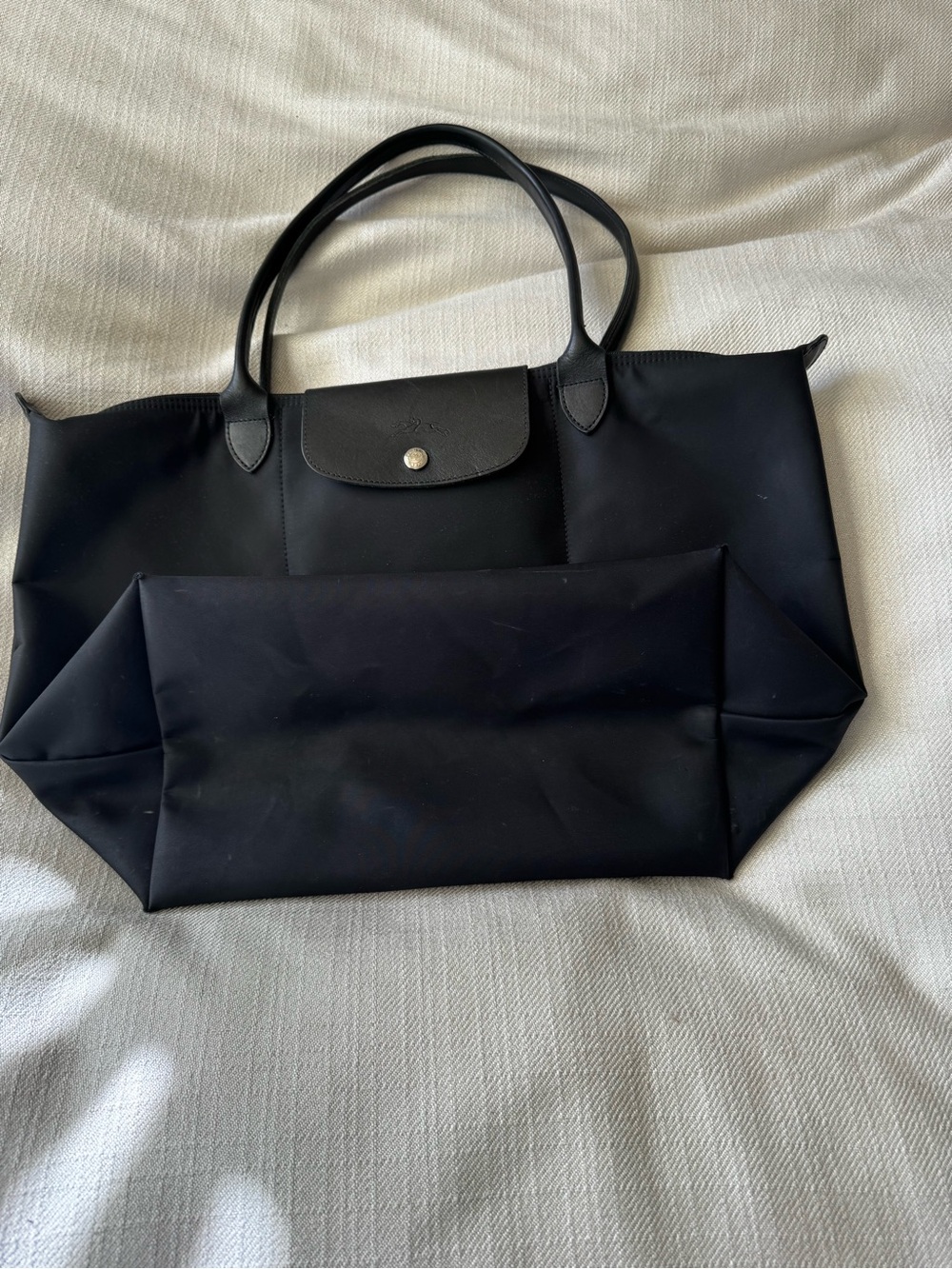 Longchamp LE PLIAGE ONE M TOTE BAG Black Canvas - Picture 6 of 14